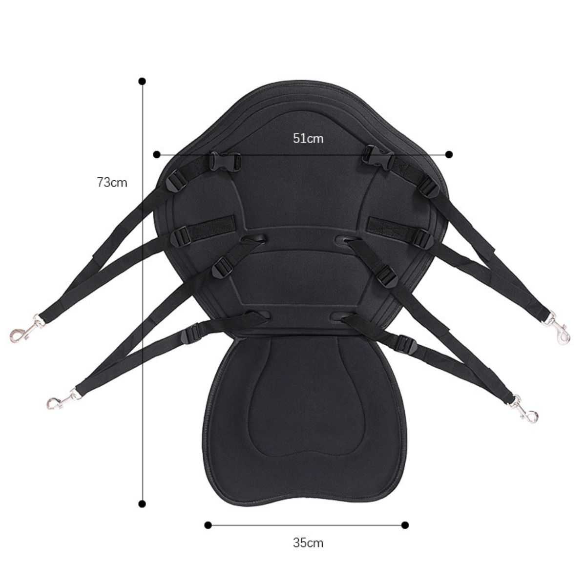 SIEDZISKO SUP/Kajak - AQUADORA COMFORT Plus, z oparciem, czarny